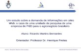 Aluno: Ricardo Martins Bernardes GESID/PPGA/EA/UFRGS UFRGS Um estudo sobre a demanda de informações em sites Web: o caso de uma unidade de pesquisa de.