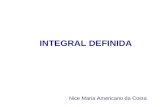 INTEGRAL DEFINIDA Nice Maria Americano da Costa. A ferramenta da integral definida que estudaremos envolve um dos conceitos mais fundamentais da Análise.