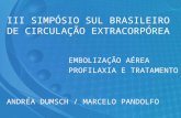 III SIMPÓSIO SUL BRASILEIRO DE CIRCULAÇÃO EXTRACORPÓREA EMBOLIZAÇÃO AÉREA PROFILAXIA E TRATAMENTO ANDRÉA DUMSCH / MARCELO PANDOLFO.