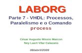 Parte 7 - VHDL: Processos, Paralelismo e o Comando process LABORG 08/abril/2009 César Augusto Missio Marcon Ney Laert Vilar Calazans.