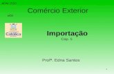 1 Comércio Exterior Importação Cap. 5 ADM 1520 UCG Profª. Edna Santos.