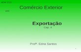1 Comércio Exterior Exportação Cap. 4 ADM 1520 UCG Profª. Edna Santos.