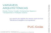 VARIÁVEIS ARQUITETÔNICAS Escala, Forma, Função, Fechamentos Opacos e Transparentes e Proteções Solares CONFORTO TÉRMICO na arquitetura e urbanismo PUC.Goiás.