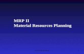 Sistemas de Produção1 MRP II Material Resources Planning.