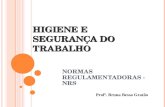 HIGIENE E SEGURANÇA DO TRABALHO NORMAS REGULAMENTADORAS - NRS Profª. Bruna Bessa Gratão.
