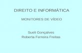 DIREITO E INFORMÁTICA MONITORES DE VÍDEO Sueli Gonçalves Roberta Ferreira Freitas.