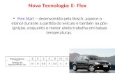 Nova Tecnologia: E- Flex Flex Start – desenvolvido pela Bosch, aquece o etanol durante a partida do veículo e tambén na pós- ignição, enquanto o motor.