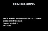 HEMOGLOBINA Autor: Breno Vilela Massahud – 2º ano A Disciplina: Fisiologia Curso: Medicina FCMMG.