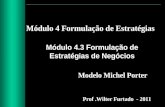 Módulo 4 Formulação de Estratégias Módulo 4.3 Formulação de Estratégias de Negócios Prof.Wilter Furtado - 2011 Modelo Michel Porter.