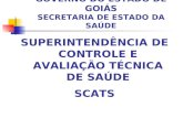 GOVERNO DO ESTADO DE GOIÁS SECRETARIA DE ESTADO DA SAÚDE SUPERINTENDÊNCIA DE CONTROLE E AVALIAÇÃO TÉCNICA DE SAÚDE SCATS.