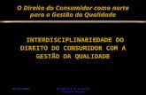 08/05/2008Walquíria Eliziário Caetano Rocha O Direito do Consumidor como norte para a Gestão da Qualidade IINTERDISCIPLINARIEDADE DO DIREITO DO CONSUMIDOR.