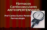 Fármacos Cardiovasculares ANTIHIPERTENSIVOS Prof Carlos Eurico Pereira Farmacologia.