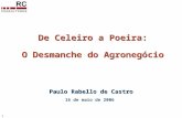 1 De Celeiro a Poeira: O Desmanche do Agronegócio De Celeiro a Poeira: O Desmanche do Agronegócio 16 de maio de 2006 Paulo Rabello de Castro.