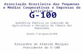 Associação Brasileira das Pequenas e Médias Cooperativas e Empresas de Laticínios G-100 Audiência Pública na Comissão de Agricultura e Pecuária da Câmara.