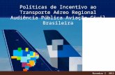 Políticas de Incentivo ao Transporte Aéreo Regional Audiência Pública Aviação Civil Brasileira Novembro I 2012.