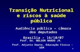 1 Transição Nutricional e riscos à saúde pública Prof. Dr. NELSON NARDO JR. Prof. Adjunto Depto. Educação Física - UEM Audiência pública – câmara dos deputados.