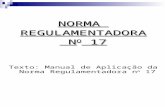 NORMAREGULAMENTADORA N O 17 N O 17 Texto: Manual de Aplicação da Norma Regulamentadora n o 17