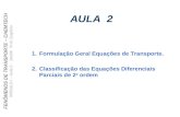 FENÔMENOS DE TRANSPORTE – CHEMTECH MÓDULO I – Aula 2 - Jan/06 Prof. Eugênio AULA 2 1.Formulação Geral Equações de Transporte. 2.Classificação das Equações.