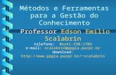 Métodos e Ferramentas para a Gestão do Conhecimento Professor Professor Edson Emílio Scalabrin telefone: 0xx41-330-1786 e-mail: scalabrin@ppgia.pucpr.br.