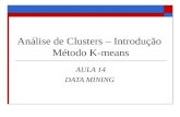 Análise de Clusters – Introdução Método K-means AULA 14 DATA MINING.