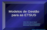 Modelos Jurídico-Institucionais Modelos de Gestão para as ETSUS Valéria Alpino Bigonha Salgado Gerente de Projeto do Departamento de Modernização Institucional/SEGES/MP.