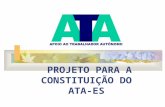 PROJETO PARA A CONSTITUIÇÃO DO ATA-ES Currículo Desde de 12/2002, o ATA trabalha em parceria com a Secretaria Municipal do Trabalho, em projetos financiados.
