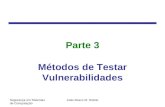 Segurança em Sistemas de Computação João Bosco M. Sobral Parte 3 Métodos de Testar Vulnerabilidades.