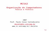 MC542 5.1 2007 Prof. Paulo Cesar Centoducatte ducatte@ic.unicamp.br ducatte MC542 Organização de Computadores Teoria e Prática.
