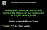 Avaliação do Potencial de Oferta de Energia dos Recursos Não Renováveis na Região de Araçatuba Guilherme Augusto Marques Araujo Professor: Prof. Dr. Miguel.