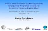Meio Ambiente Ricardo J. Fujii Treinamento – 3, 4 e 5 de novembro de 2004 Araçatuba - SP Novos Instrumentos de Planejamento Energético Regional visando.