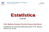Estatística Aula 07 Universidade Federal de Alagoas Centro de Tecnologia Prof. Marllus Gustavo Ferreira Passos das Neves Adaptado do material elaborado.