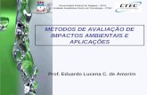 Prof. Eduardo Lucena C. de Amorim Universidade Federal de Alagoas – UFAL Unidade Acadêmica Centro de Tecnologia – CTEC MÉTODOS DE AVALIAÇÃO DE IMPACTOS.