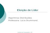 Instituto de Computação - UFF Eleição de Líder Algoritmos Distribuídos Professora: Lúcia Drummond.