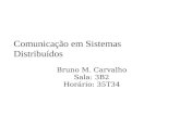 Comunicação em Sistemas Distribuídos Bruno M. Carvalho Sala: 3B2 Horário: 35T34.