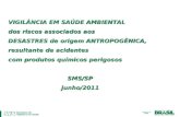 VIGILÂNCIA EM SAÚDE AMBIENTAL dos riscos associados aos DESASTRES de origem ANTROPOGÊNICA, resultante de acidentes com produtos químicos perigosos SMS/SPjunho/2011.