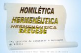 As técnicas de comunicar a mensagem da Bíblia Parte desse material foi extraído de: Módulo II – Homilética – EPOS – CEEDUC. 2.ed. 2003. Joinville-SC.