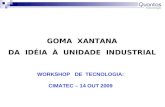 GOMA XANTANA DA IDÉIA À UNIDADE INDUSTRIAL WORKSHOP DE TECNOLOGIA: CIMATEC – 14 OUT 2009.