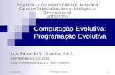 PUCPR (2005)Computação Evolutiva 1 Pontifícia Universidade Católica do Paraná Curso de Especialização em Inteligência Computacional 2004/2005 Luiz Eduardo.