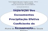 Separação dos Escoamentos Precipitação Efetiva Coeficiente de Escoamento Aluna de mestrado: Myrla de Souza Batista Universidade Federal de Campina Grande.