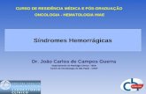 Dr. João Carlos de Campos Guerra Departamento de Patologia Clínica - HIAE Centro de Hematologia de São Paulo - CHSP Síndromes Hemorrágicas CURSO DE RESIDÊNCIA.