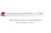 Geoprocessamento e CAD Iana Alexandra Alves Rufino iana_alex@uol.com.br.