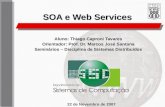 SOA e Web Services Aluno: Thiago Caproni Tavares Orientador: Prof. Dr. Marcos José Santana Seminários – Disciplina de Sistemas Distribuídos 22 de Novembro.