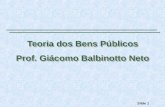 Teoria dos Bens Públicos Prof. Giácomo Balbinotto Neto Teoria dos Bens Públicos Prof. Giácomo Balbinotto Neto Slide 1.