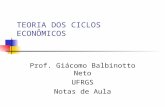 TEORIA DOS CICLOS ECONÔMICOS Prof. Giácomo Balbinotto Neto UFRGS Notas de Aula.