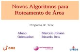 Novos Algoritmos para Roteamento de Área Aluno:Marcelo Johann Orientador:Ricardo Reis Proposta de Tese.