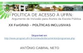 XX ForGRAD – POLÍTICAS INCLUSIVAS Disponível em  .