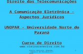 Vieira Ceneviva, Almeida, Cagnacci de Oliveira & Costa 1 Direito das Telecomunicações A Comunicação Eletrônica - Aspectos Jurídicos UNOPAR - Universidade.