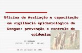 GT-DENGUE (DIVEP / SUVISA / SESAB) 23 de Outubro de 2012 Oficina de Avaliação e capacitação em vigilância epidemiológica da Dengue: prevenção e controle.