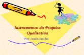 Instrumentos da Pesquisa Qualitativa Prof. Sandra Sanchez.