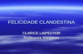 FELICIDADE CLANDESTINA CLARICE LISPECTOR Professora Margarete.